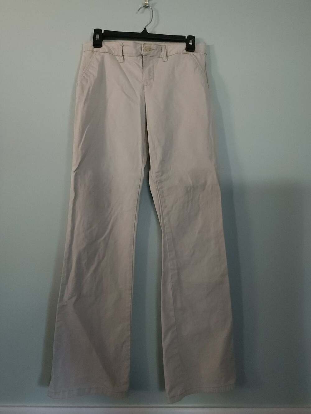 Y2K Faded Glory Girl's Khaki Beige Flat Front Flare Leg Pants